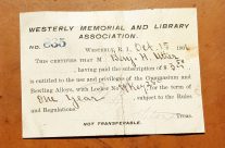 Westerly Library Gym Card from 1906